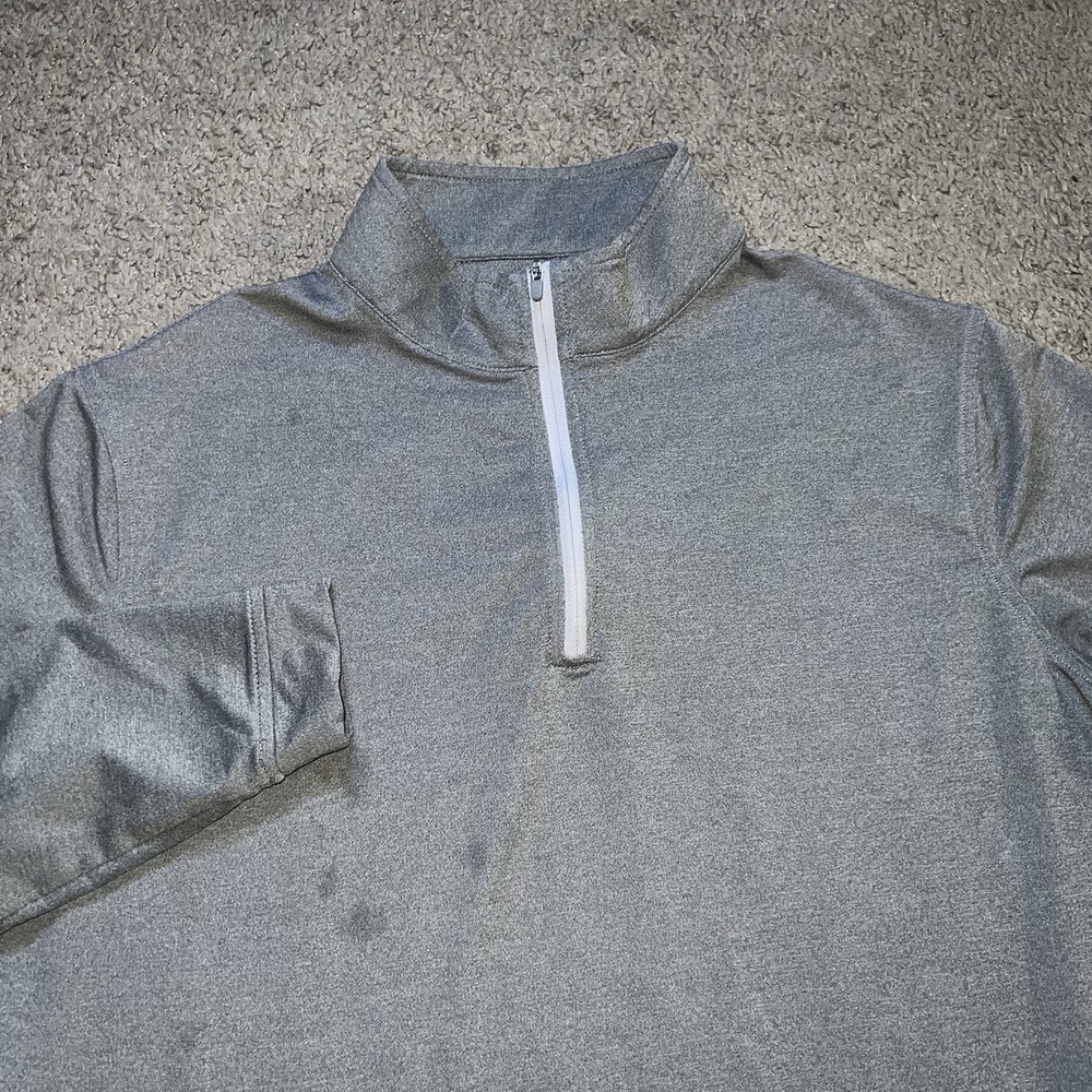 Peter Millar Perth Performance Quarter-Zip Mens Med Gray Golf Pullover Stretch